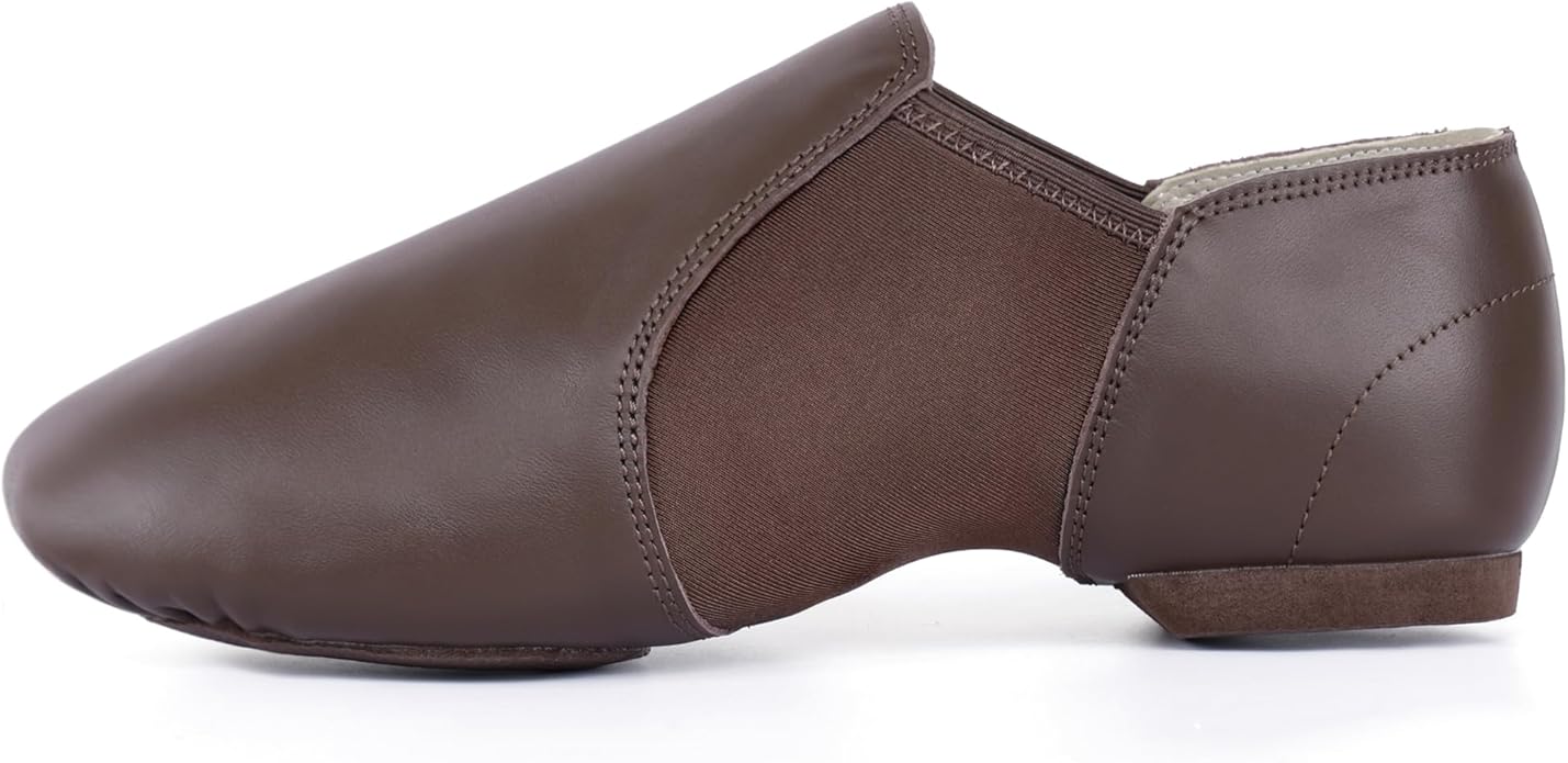 Linodes Unisex Leather Upper Jazz Shoe Slip-on for Women and Men's Dance Shoes