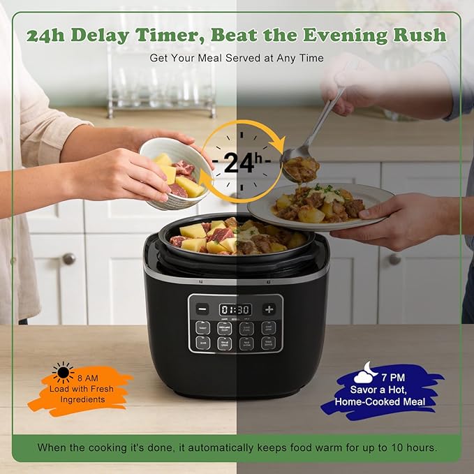 Fullwill 7 in1 Electric Pressure Cooker Lite 3 Quarts, Slow Cooker, Rice Cooker,Steamer, Sauté, Warmer, Olla de Presion Nonstick Pot amd DIY