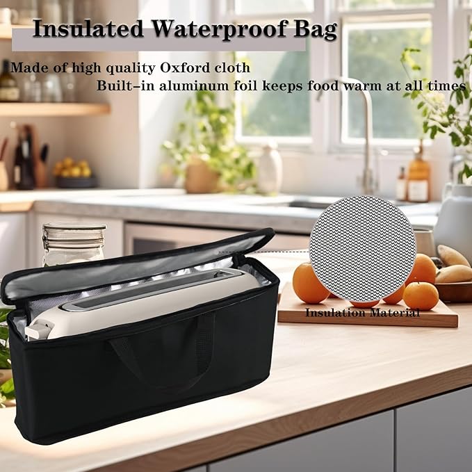 Carrying Bag for Bella 2 Slice Slim Toaster, Heavy Duty Heat-resistant Portable Outdoor Toaster with Pocket Travel Carriering Case Bag Compatible with Bella 2 Slice Slim Toaster