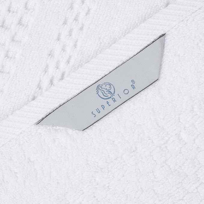 Superior Playa Zero Twist Cotton Medium Weight Towels, for Guest Bath, Bathroom, Shower, Spa, Plush, Quick Dry, Ultra-Soft Towels, Bath Essentials, Waffle Textured, 6 Piece Assorted Towel Set, White
