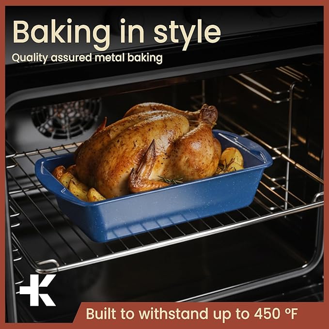 Nonstick Loaf Pan Set Pack of 4, 7" to 11" Large Baking Bread Pan, Oven Safe Up to 450°F, PFOA, PFOS, PTFE Free, Space Saving Stackable Design, Stain Resistant, Dishwasher Friendly, Blue Marble