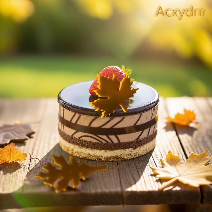 2PCS Maple & Oak Leaves Mould,Tuile Molds Silicone Baking Mold,Fondant Chocolate Molds Set with Silicone Leaf Mold and 3D Maple Candy Lace Silicone Molds for Making Sugar Craft,Cupcakes