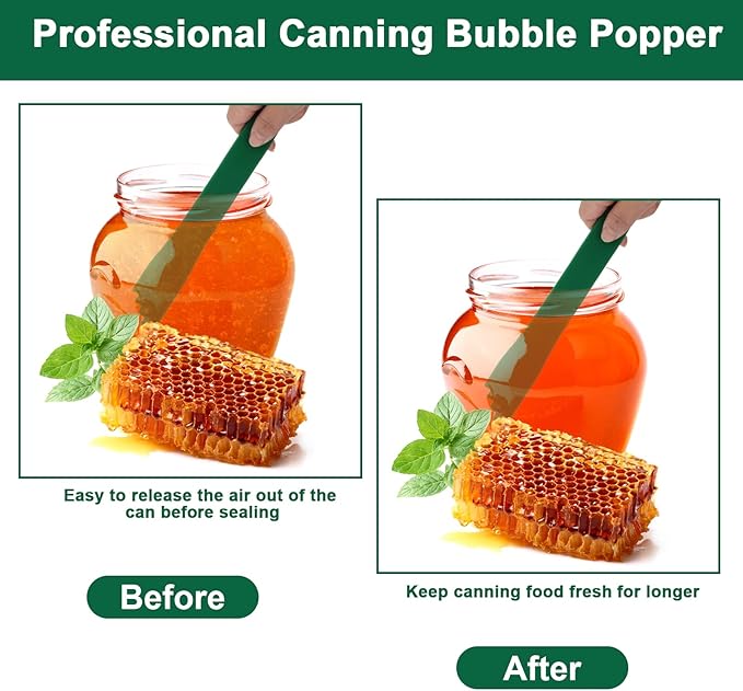 Catcan 4 PCS Canning Kits- Include Magnetic Lid Lifter and Bubble Popper Heat Resistant Home Easy Canning Tools (Red+Green)