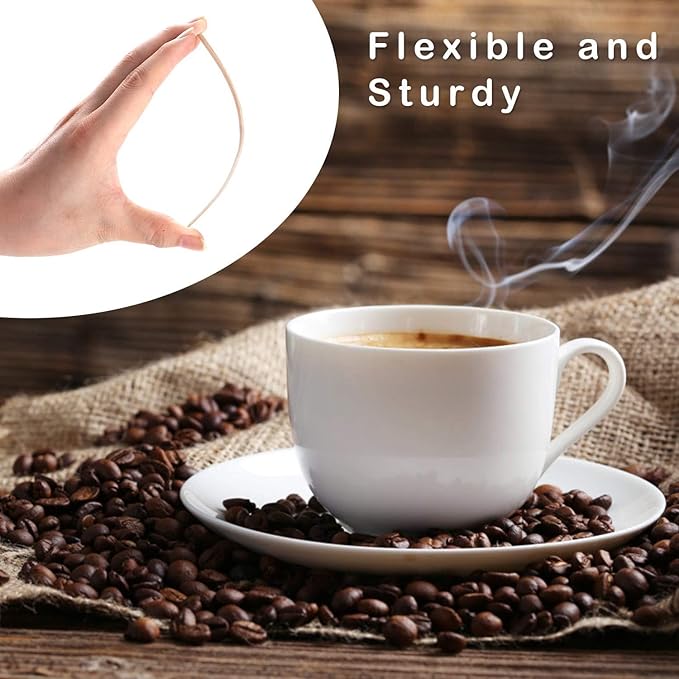 Wooden Coffee Stirrers Individually Wrapped 5.5" Coffee Stir Sticks 500 Pcs, Natural Birch Round End Thick Birch Wood Eco-Friendly Suitable for Coffee, Cocktail and Hot Drinks