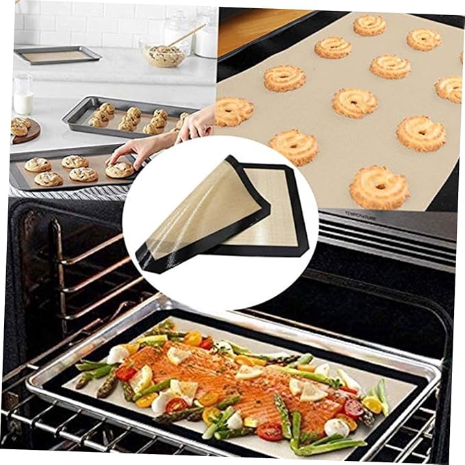 IMIKEYA 4pcs Silicone Baking Mats Non-stick Heat Resistant Pad Reusable Baking Liners for Pastry Bread and Cake