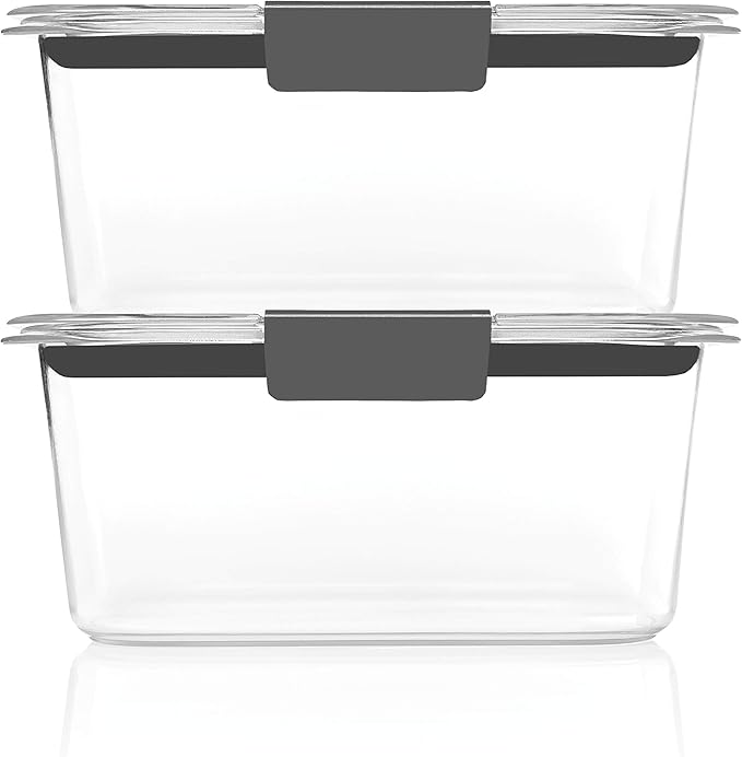 Rubbermaid Brilliance BPA-Free Food Storage Containers, Medium Deep, 4.7 Cup, Airtight & Leak-Proof, Microwave & Dishwasher Safe, 4 Count (Pack of 2)