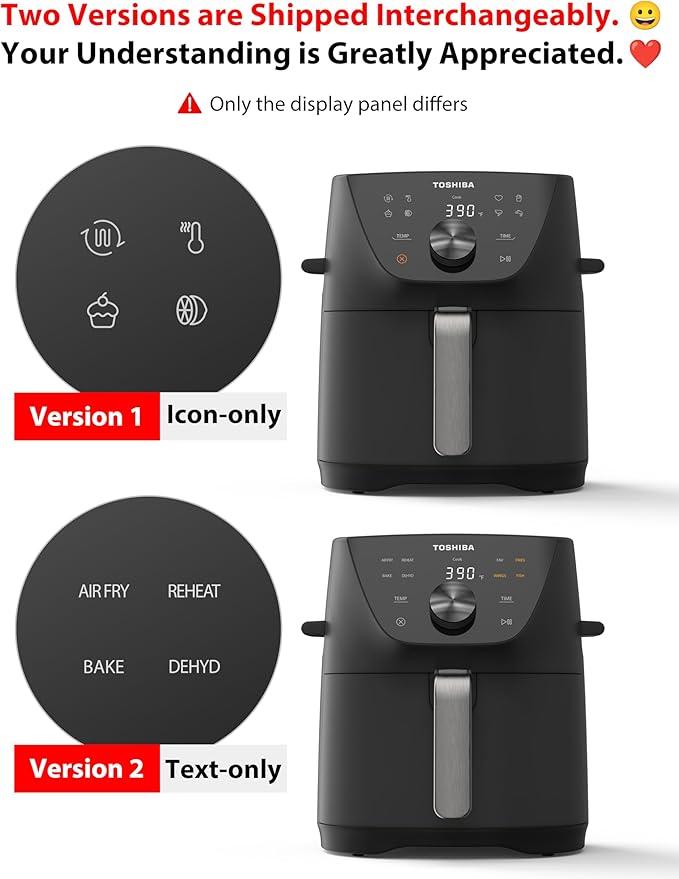 Toshiba 5.5QT Air Fryer with Heat-Q Technology, Quick and Easy Meals, 8 Preset Menus and Menu-IQ Function, 1-Degree Fahrenheit Precision, 90% Less Oil, Double-Sided Handles