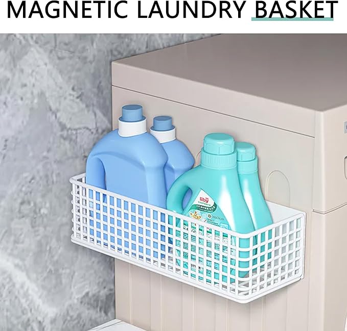 Buyyyit Magnetic Basket Shelf Fridge Bin Holder Laundry Room Organization Home Storage Class Office School