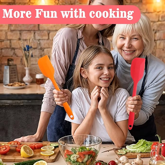 Mini Silicone Spatula - 36Pcs Mini Spatulas for Kitchen Use, 8.3 Inch Small Heat-Resistant Silicone Scrapers, Multicolor Non-Stick Flexible Baking Tools (6 Colors)