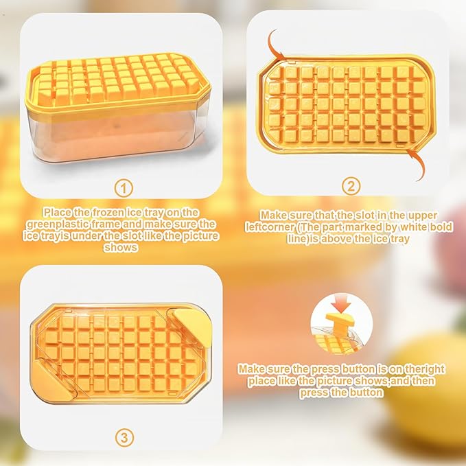 Ice Cube Tray with Lid and Bin+ Mini Ice Cube Tray