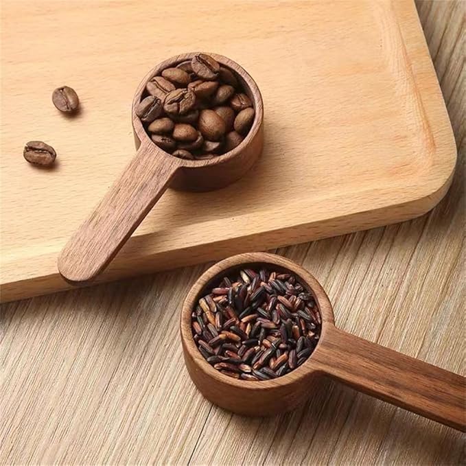 Wooden Coffee Scoop, Measuring Spoon for Ground Beans or Tea, 1 Brown Wooden Tea Scoop (3.81 inches)