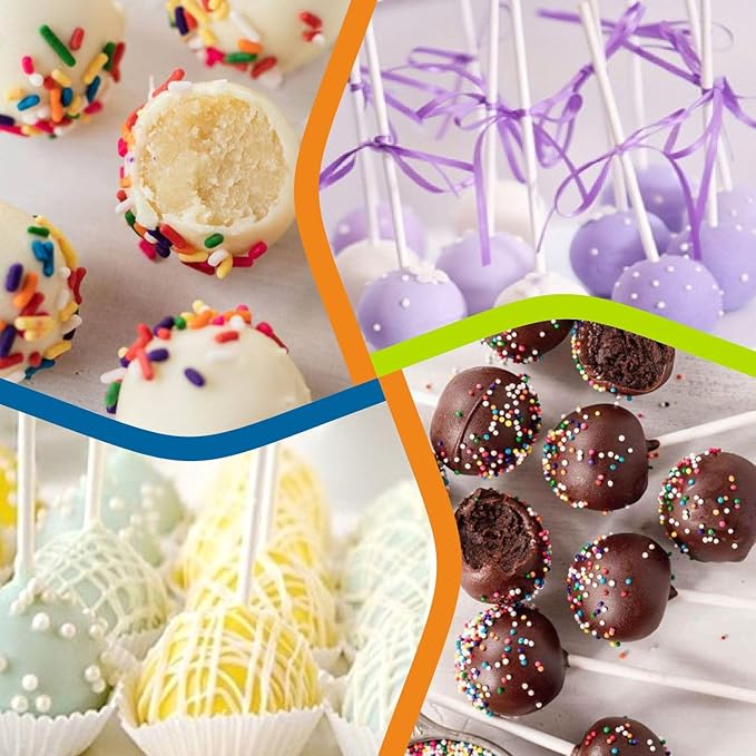 200 Count 6 INCH White Paper Lollipop and Cake Pop Sticks,Sucker Sticks for Cookies,Rainbow Candy,Chocolate,Cake Topper(Dia 4mm)