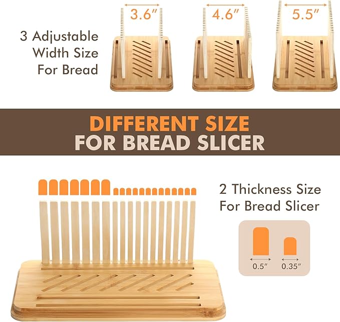 RYTOXILO Bread Slicer with Bread Box, Black Bread Storage Container for Kitchen Countertop with Multifunction Bamboo Lid, 3 in 1 Breadbox for Loaf Slicing & Tray, Bread Holder for Kitchen