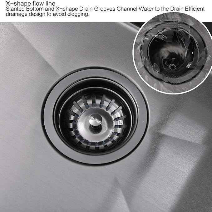 28 Inch Black Drop In Kitchen Sink Workstation - VOKIM 28x22-Inch Drop In sink 16 Gauge Stainless Steel 10'' Deep Single Bowl Handmade Kitchen Sink with Cutting Board & Strainer