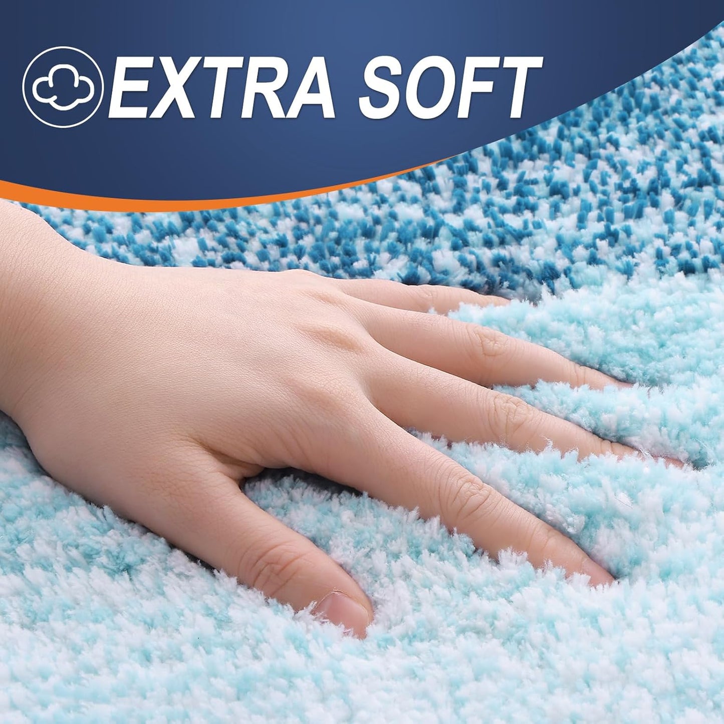 OLANLY Bathroom Runner Rugs 59x24, Extra Soft Absorbent Microfiber Bath Rugs, Rubber Backing, Quick Dry, Washable Bath Mats for Bathroom Floor, Tub and Shower, Home Decor Accessories, Peacock Blue