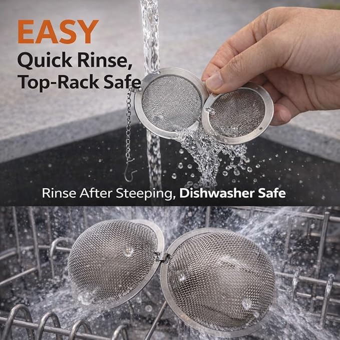 Cute Tea Infuser for Loose Leaf Tea, 304 Stainless Steel Fine Mesh Tea Ball Strainer with Adorable Calico Cat Mug Hook, Easy Lift-Out, Leak-Resistant Closure, Dishwasher Safe, Gift Box