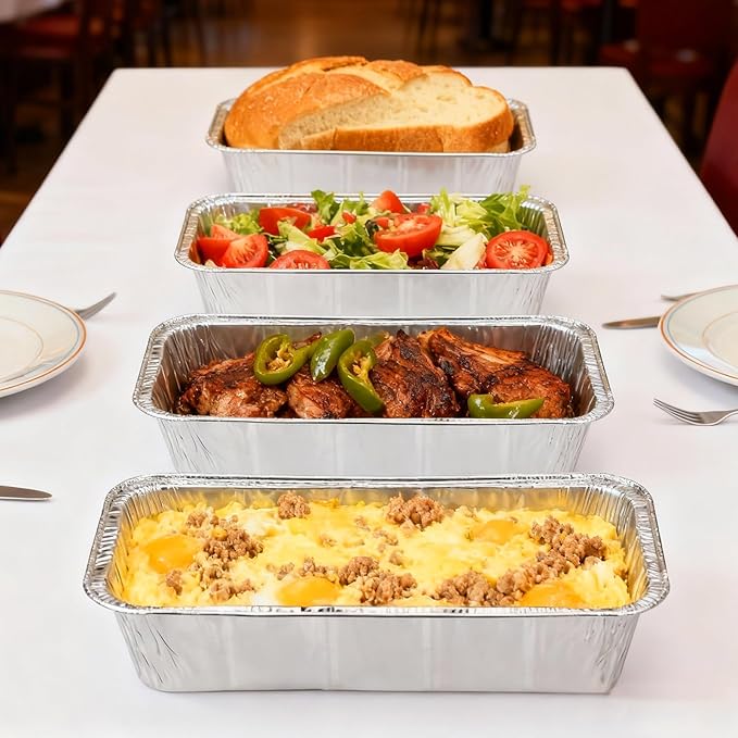 Findful Disposable 2Lb Loaf Pans, 100 Pack Aluminum Bread Pans for Baking - 8.5" x 4.5" x 2.5" Foil Pans Perfect for Banana Bread, Cakes, Meatloaf & Food Serving