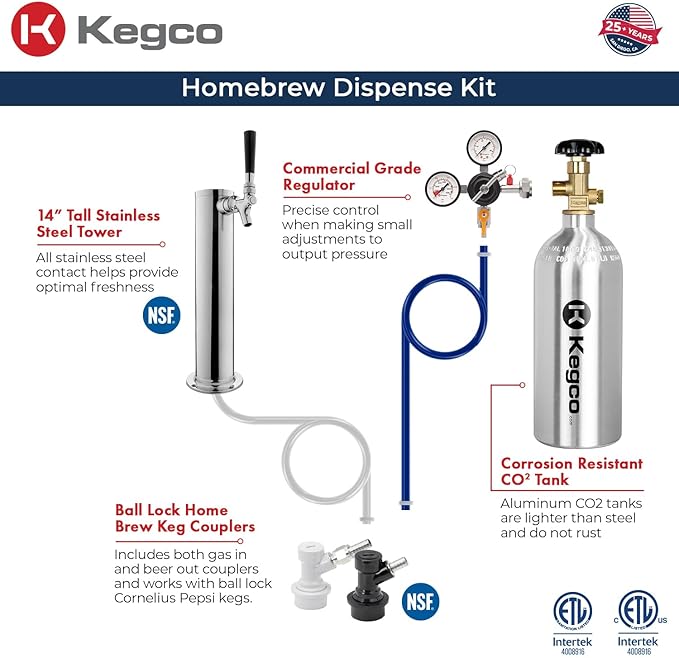 Kegco HBK309S-1 Keg Dispenser, Stainless Steel
