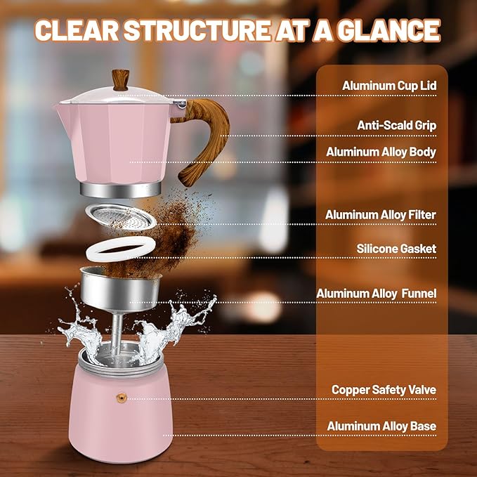 12 Cup Aluminum Espresso Stovetop Moka Pot Express Coffee Maker Percolator Italian Classic Mocha Coffee Machine for Italian and Cuban Cafe Brewing for Home & Camping 600ml 20oz