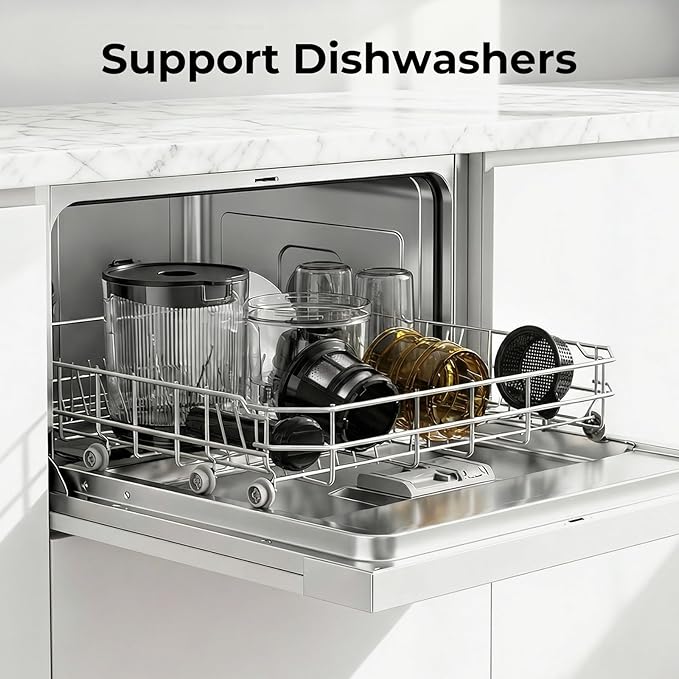 EanOruus Juicer Machines, 3-in-1 Cold Press Juicer with 6.5" Extra Large Chute, 100oz Large Capacity, AC Motor, Makes Juice, Nut Milk & Sorbet, Premium Gray