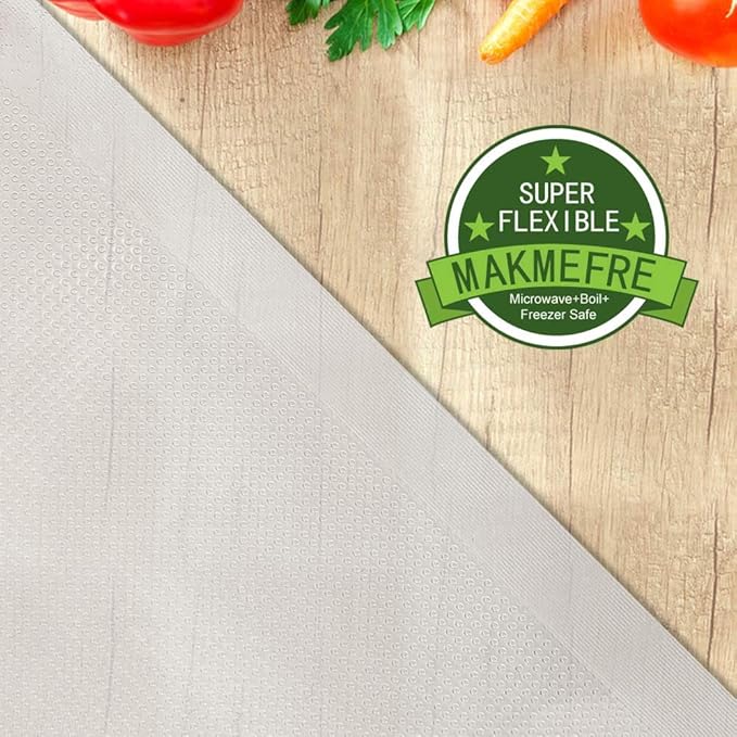 MakMeFre 8 Pack 8"x20'(4Rolls) and 11"x20' (4Rolls) Vacuum Sealer Bags Rolls for Food,Commercial Grade, BPA Free,Puncture Prevention,Great for Sous Vide Cooking