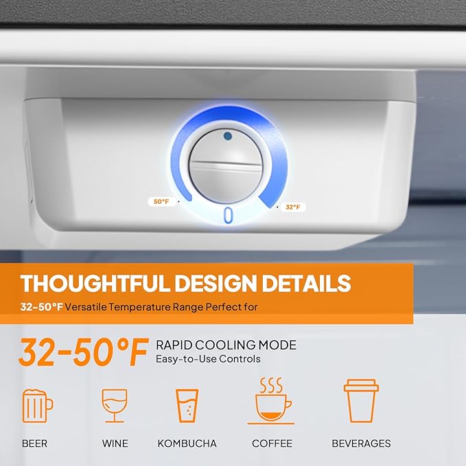 ROVSUN BF-152 Full Size 5.4 Cu.Ft, Beer Kegerator with CO2 Tank Included, Draft Beer Dispenser for Home Bar, 152L Beverage Refrigerator Direct Cool, Metal Cabinet, Dual Tap, Black