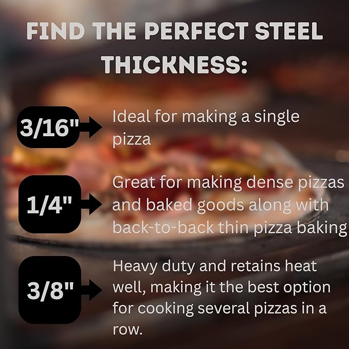 ThermiChef 16x16 Pizza Steel, 3/8" Thick, 27.5 lbs - Cooking Steel for Oven & Grill - Made in USA
