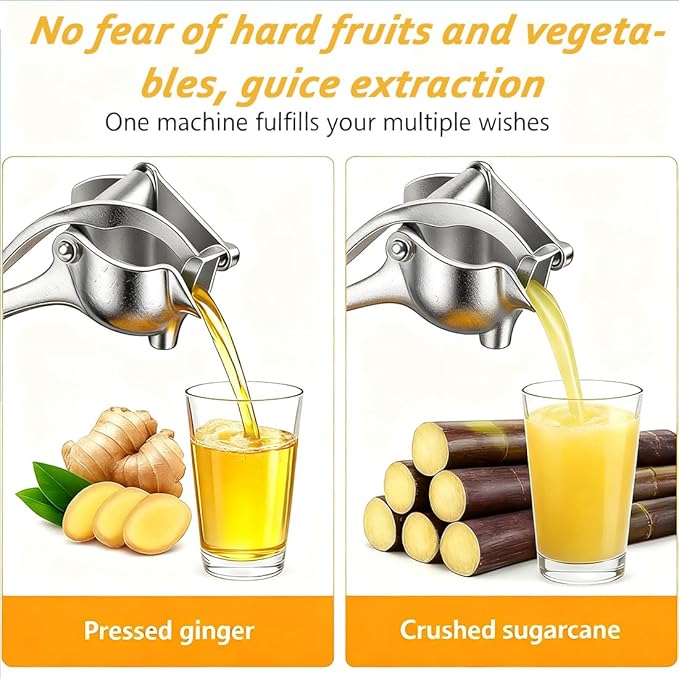 Hand Juicer Squeezer - Aluminum Alloy Fresh Fruit Juice Extractor, Fruit Juice Handheld Press Squeezer with Seed Filter, Heavy Duty Manual Hand Press Juicer for Citrus and Other Fruits (2PCS)
