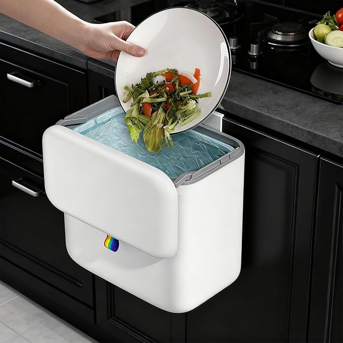 Compact Wall Mounted Humus Bucket with Fasteners Gluey Mattresses 2 Opening Fashion for Bathroom Bedroom Store Locking Mechanism Lid Kitchen Humus Bucket