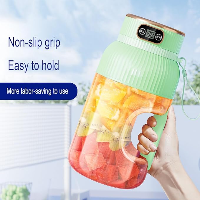 Large-capacity personal size blenders, powerful motor driving ten-blade cutter head, dual large-capacity batteries, TYPE-C fast charging head, 40Oz (1200ml) large capacity (white with lid)