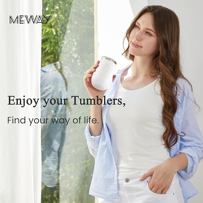 MEWAY 12oz Insulated Wine Tumbler with Press-In Lid, Double Wall Vacuum Stainless Steel Travel Tumbler with Straw,Travel Cup for Coffee and Drinks, Gift for Woman Under 10 dollars(Almond Leopard,1)