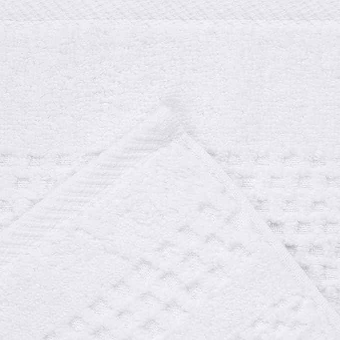 Superior Playa Zero Twist Cotton Medium Weight Towels, for Guest Bath, Bathroom, Shower, Spa, Plush, Quick Dry, Ultra-Soft Towels, Bath Essentials, Waffle Textured, 9 Piece Assorted Towel Set, White
