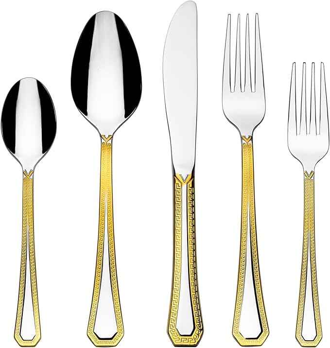 75-Pc Luxury Gold Flatware Set for 12 w/Wooden Storage Case, 24 kt Plated Premium Dining Cutlery Service, 18/10 Surgical Stainless Steel Silverware Hostess Serving Set in a Chest