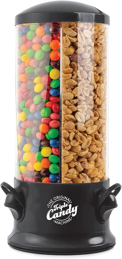 Handy Gourmet Original Triple Candy Machine-Fun Candy & Nut Dispenser-New & Improved (Black), Standard (JB8450BLK)