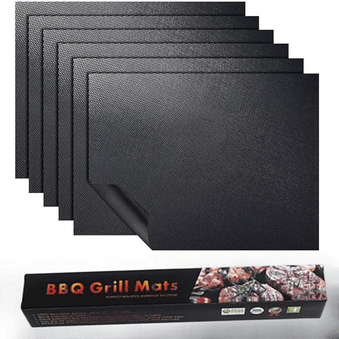 Teflon Mats Large Reusable Non Stick for Toaster Ovens, Dishwasher Safe, Oven Mat for Bottom of Oven (16" x 24", 6 Pack)