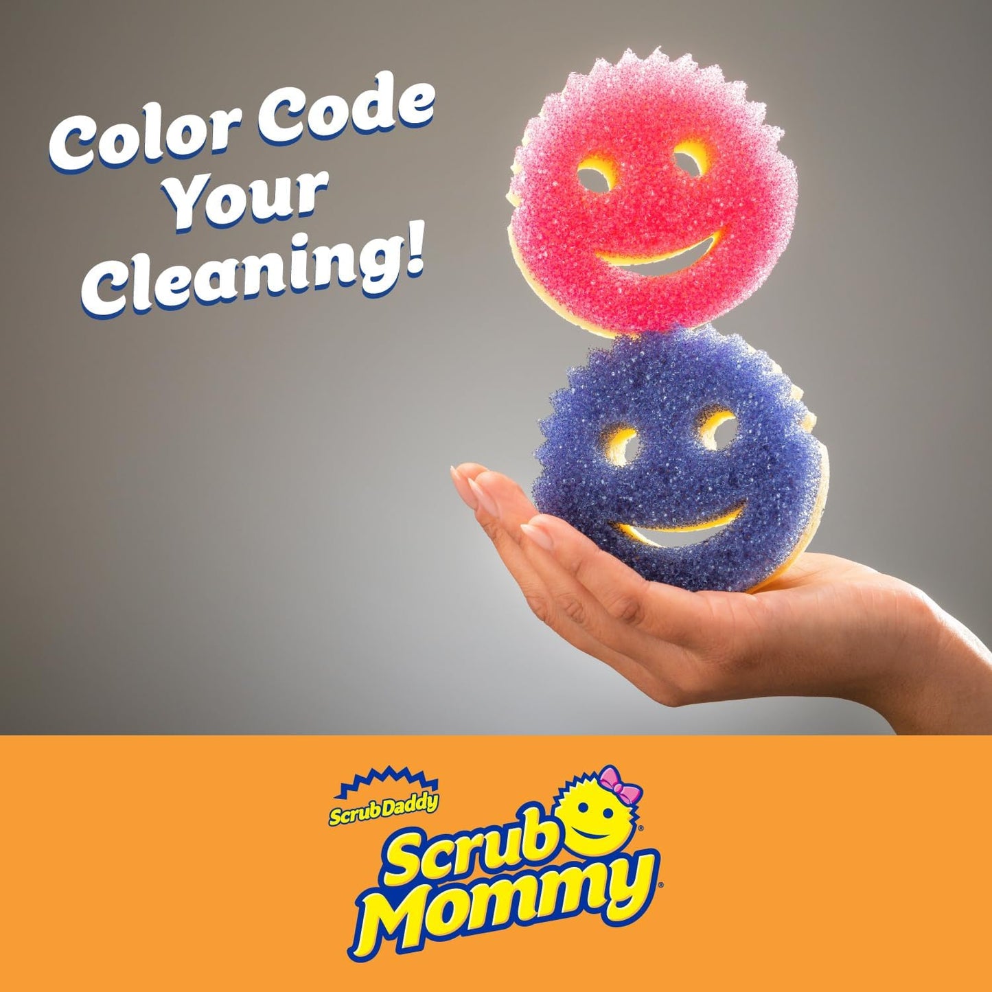 Scrub Daddy Scrub Mommy Kitchen Sponges for Dishes & Wiping Spills - Dual-Sided Dish Scrubber Sponge for Cleaning - Multi-Colored Bulk Pack - Stain & Odor Resistant (7 Count)