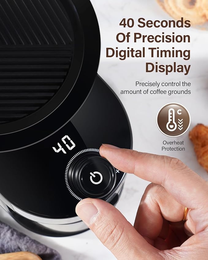 SHARDOR Burr Coffee Grinder Electric with 32 Grinding Sizes 3.0,Coffee Bean Grinder with 40 Seconds Adjustable Electronic Timer, Coffee Grinders for Home Use with Chamber Cleaning Button,Black
