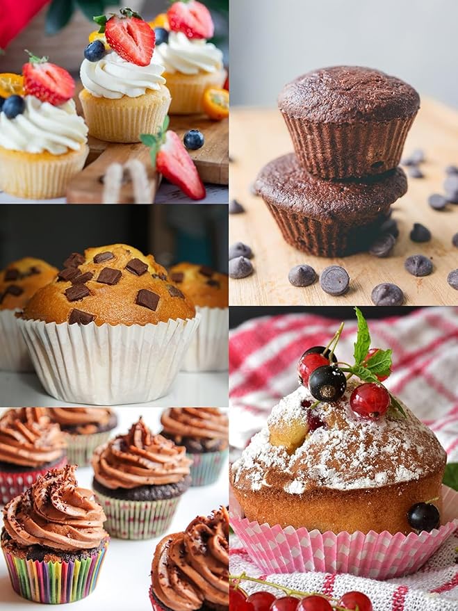 Walooza Jumbo Muffin Pan 2 Pack, Nonstick 6 Cup Muffin Tin, Extra Large Cupcake Pan for Baking, Giant Muffin & Cupcake Mold, Carbon Steel Muffin Tins, 3.3'' Cup Diameter