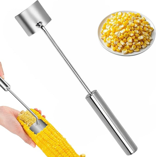Corn Peeler for Corn On the Cob, New Long-Handled Stainless Steel Corn Peeler, Corn Peeling Tool, Corn Cutter, Suitable for Kitchen and Outdoor Dining