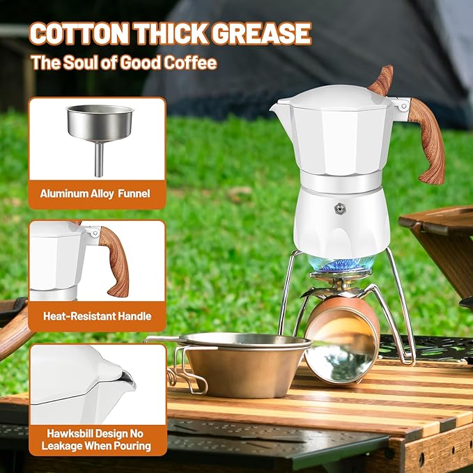 3 Cup Aluminum Espresso Stovetop Moka Pot Express Coffee Maker Percolator Italian Classic Mocha Coffee Machine for Italian and Cuban Cafe Brewing for Home & Camping 150ml 5oz