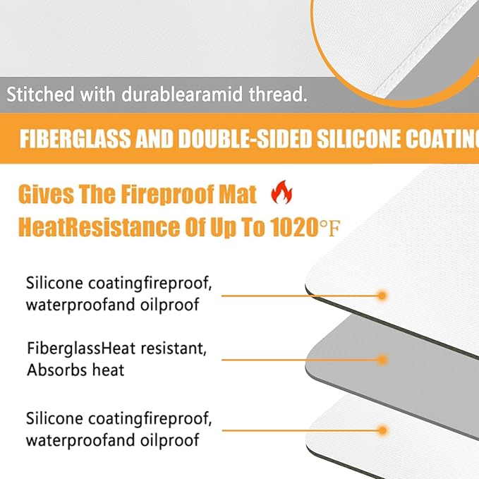 Heat Resistant Mat for Air Fryer, Oven, Countertop, 12x14in Hot Pads for Kitchen Counter Heat Protector, Under Coffee Maker Mats for Quartz Countertop Protector