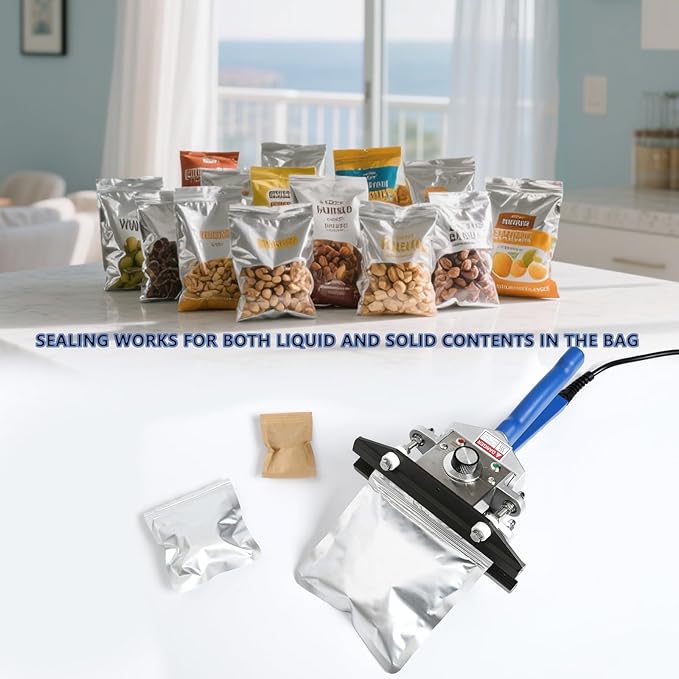 Crimp Heat Sealer, Mylar Bag Sealing Machine for Snack Bags Kraft Paper Bags Food Storage 12" FKR300