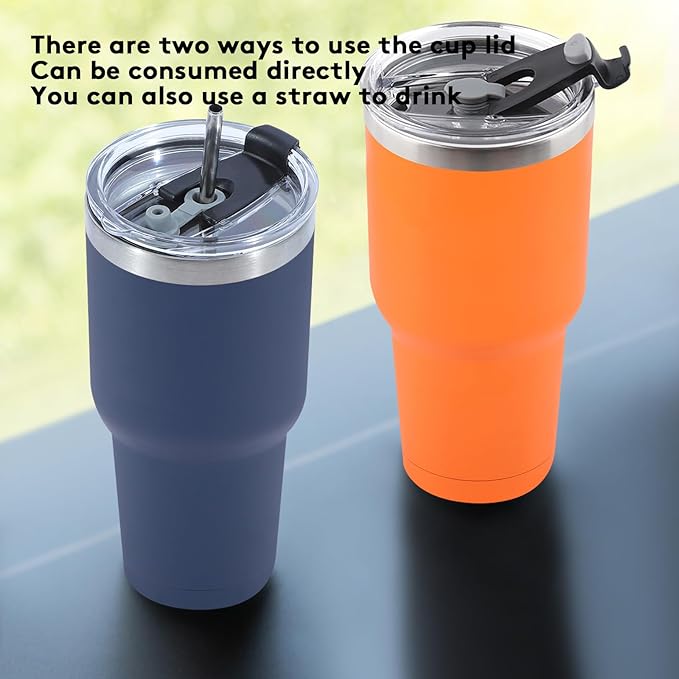 12 Pack 30oz Insulated Tumbler with Lids and Straw, Stainless Steel Travel Coffee Tumbler,Powder Coated Travel Mug (Mixed color)