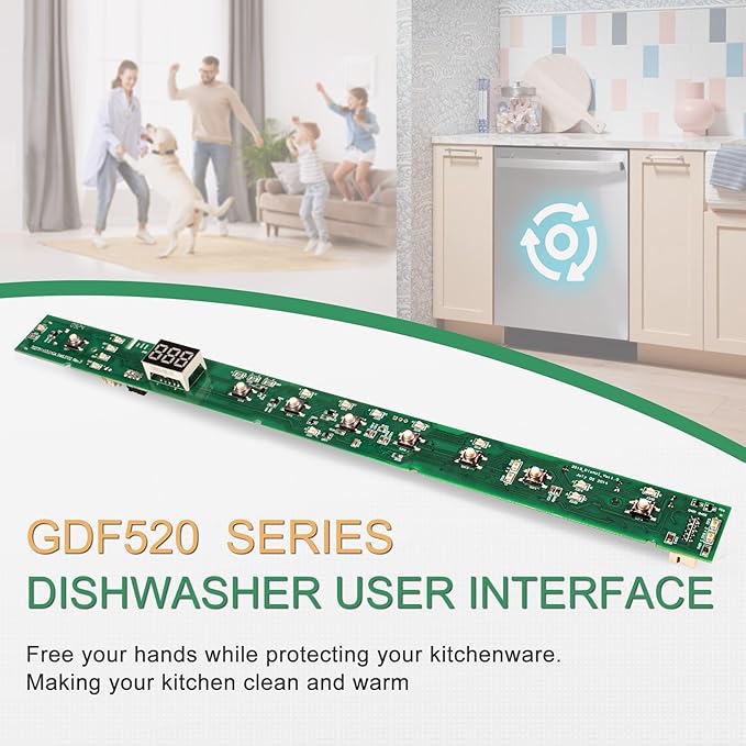 Dishwasher User Interface Control Board Replacement Compatible with GE GDF520,GDF540,GDF570 Series
