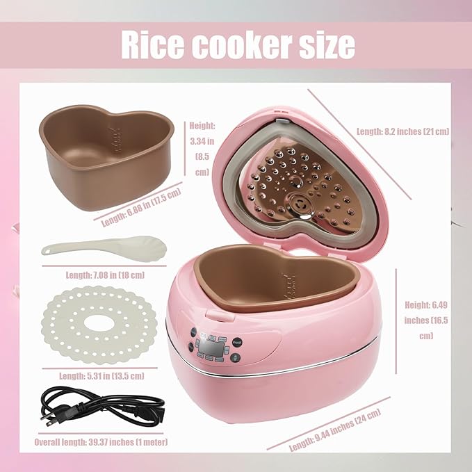Pink Rice Cooker, Smart Rice Cooker 8 Cup With Delay Preset Timer And Auto Thermostat, Gifts Keep Warm For Brown Rice, Yogurt, Cake, Tomato Soup