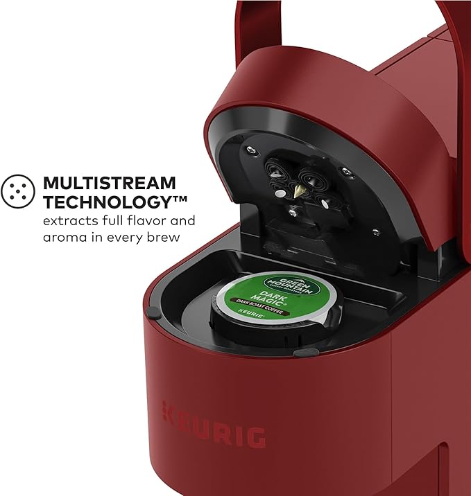 Keurig K- Slim Single Serve K-Cup Pod Coffee Maker, with 3 Brew Sizes, Multistream Technology, 46oz Removable Reservoir, Scarlet Red