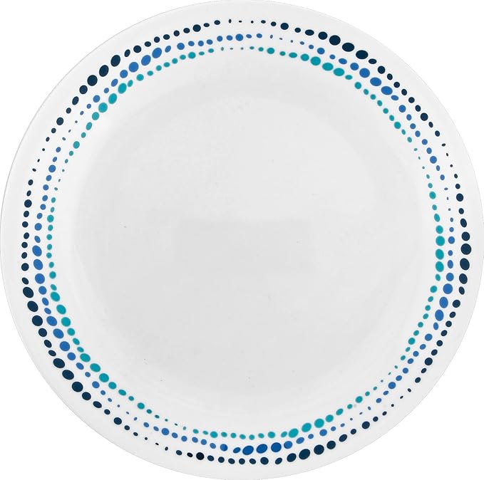 Corelle Dinnerware Set (4pc Set, Ocean Blues)-Set for 4 | Includes 4 x Dinner Plates | 80% Recycled Glass | 3 X More Durable, Half the Space & Weight of Traditional Ceramic