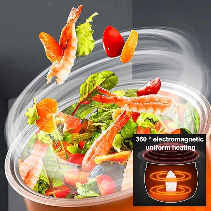1000w Automatic Cooking Machine, 5.45 Quart 360° Rotation Pot Commercial Auto Stir Fry Machine for Cooking & Stewing, Rice Cooker, Multifunctional Choose with Smart Touch