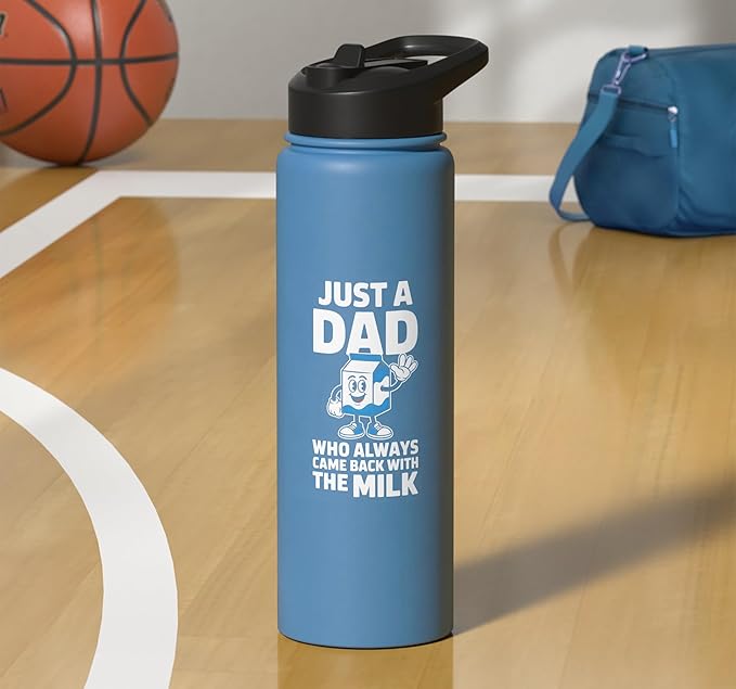 Just A Dad Who Always Came Back With The Milk Stainless Steel Insulated Water Bottle