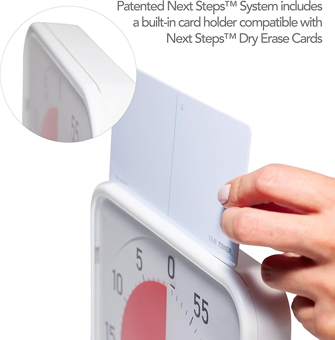 Time Timer Original 8" Visual Countdown Timer – Medium 60-Minute Classroom Visual Timer for Modern classrooms, Students & Adults – Helps with Focus, Sensory Needs, ADHD, Autism – (Red & White)